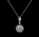 1.10 ctw Diamond Pendant - 14KT White Gold