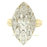 14k Two Tone Gold .55 ctw European Diamond Solitaire Ring