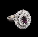 0.78 ctw Purple Sapphire and Diamond Ring - 10KT White Gold