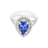 14KT White Gold 2.40 ctw Tanzanite and Diamond Ring