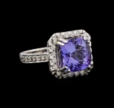 14KT White Gold 4.73 ctw Tanzanite and Diamond Ring