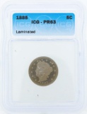 1885 Liberty Head Proof Nickel Coin ICG PR63 Laminated