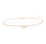 0.10 ctw Diamond Bow-Motif Bracelet - 14KT Rose Gold