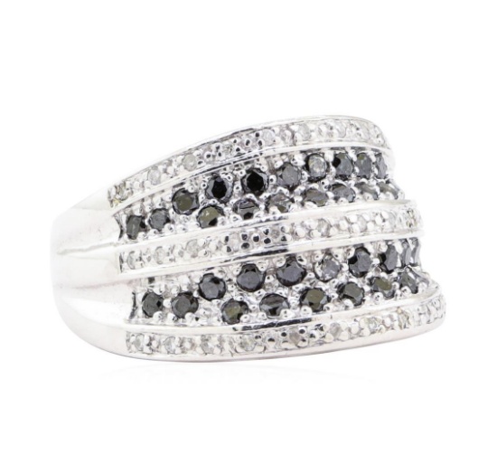 1.00 ctw Black and White Diamond Ring - 14KT White Gold