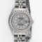 Rolex Ladies Stainless Steel 26MM Slate Grey String Diamond Lugs Datejust Wristw