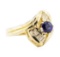 1.05 ctw Blue Sapphire And Diamond Ring - 14KT Yellow Gold
