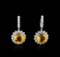 14KT White Gold 15.20 ctw Citrine and Diamond Earrings