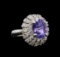 14KT White Gold 4.02 ctw Tanzanite and Diamond Ring