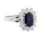 2.55 ctw Sapphire and Diamond Ring - 14KT White Gold