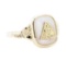Job's Daughter Mother of Pearl Ring - 10KT Yellow Gold