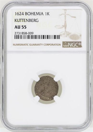 1624 Bohemia 1K Kuttenberg Coin NGC AU55