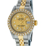 Rolex Ladies 2 Tone Yellow Gold Champagne Diamond Datejust Wriswatch
