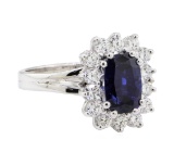 2.55 ctw Sapphire and Diamond Ring - 14KT White Gold
