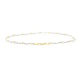 Two-Tone Ankle Bracelet - 14KT White and Yellow Gold