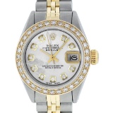 Rolex Ladies 2 Tone Yellow Gold MOP Diamond Datejust Wristwatch