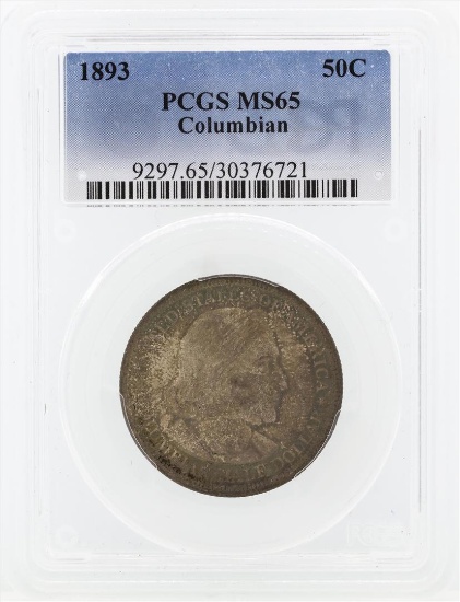 1893 Columbian Centennial Commemorative Half Dollar Coin PCGS MS65