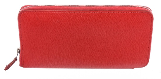 Hermes Sanguine Epsom Leather Silk'In Classic Wallet