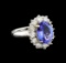 14KT White Gold 3.35 ctw Tanzanite and Diamond Ring