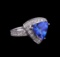 14KT White Gold 2.20 ctw Tanzanite and Diamond Ring