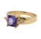 1.91 ctw Tanzanite and Diamond Ring - 14KT Yellow Gold