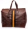 Gucci Brown Grained Leather Large Striped Tote Bag