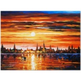 Sunset in Barcelona by Afremov (1955-2019)