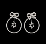 14KT White Gold 1.36 ctw Diamond Earrings