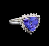 14KT White Gold 2.78 ctw Tanzanite and Diamond Ring