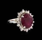 14KT White Gold 8.81 ctw Ruby and Diamond Ring