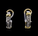 14KT Two-Tone Gold 0.22 ctw Diamond Earrings