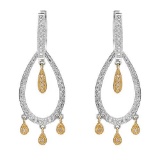 14k Two Tone Gold 0.50CTW Diamond Earrings, (I1-I2/H)