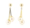 Pearl Double Dangle Earrings - 14KT Yellow Gold