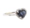 2.66 ctw Sapphire And Diamond Ring - 18KT White Gold