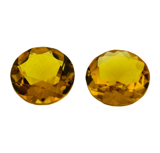 9.28 ctw.Natural Round Cut Citrine Quartz Parcel of Two