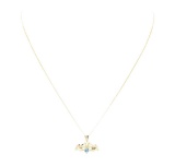 0.25 ctw Blue Topaz Claddagh Pendant with Chain - 14KT Yellow Gold