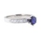 1.17 ctw Blue Sapphire And Diamond Ring - 14KT White Gold