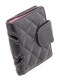 Chanel Black Quilted Leather Cambon Compact Wallet