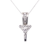 1.98 ctw Diamond Pendant And Chain - 14KT White Gold