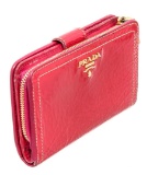 Prada Pink Patent Leather Tab Wallet