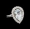 4.65 ctw Aquamarine and Diamond Ring - 14KT White Gold