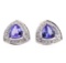 1.79 ctw Tanzanite and Diamond Earrings - 14KT White Gold