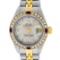 Rolex Ladies 2 Tone Grey Diamond & Ruby 26MM Datejust Wristwatch