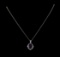 4.46 ctw Amethyst and Diamond Pendant With Chain - 14KT White Gold