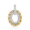 14k White Gold 2.32CTW Yellow Sapphire and Diamond Pendant, (SI2-SI3/Yellow/H-I)
