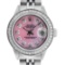 Rolex Ladies Stainless Steel Pink MOP Diamond Oyster Perpetual Datejust Wriwatch