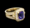 2.08 ctw Tanzanite and Diamond Ring - 14KT Yellow Gold