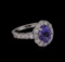 2.48 ctw Tanzanite and Diamond Ring - 14KT White Gold