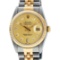 Rolex Mens 2 Tone Champagne Diamond 36MM Datejust Wristwatch