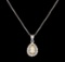 1.42 ctw Diamond Pendant With Chain - 14KT White Gold