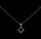 18KT White Gold 3.18 ctw Sapphire and Diamond Pendant With Chain